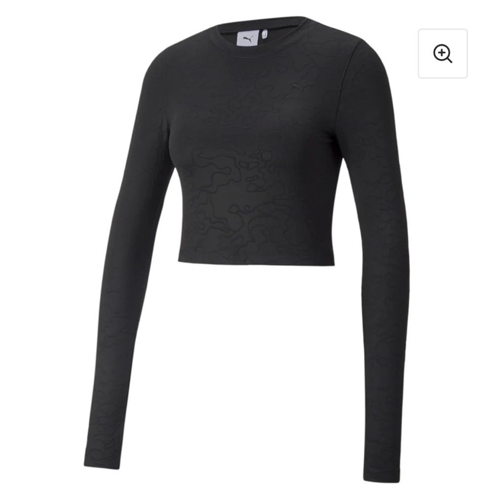 Puma Black Long Sleeve Cropped Tee